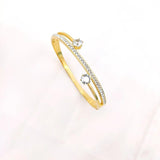 Love Bangle Rhinestone CZ Stainless Steel Bracelet Women Wedding Jewelry