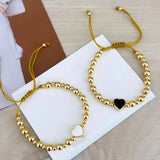 KKBEAD Matching Bracelet Couple Heart Jewelry Women 18K Waterproof Beads