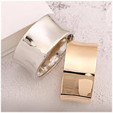 Brushed Plated Cuff Bracelet for Women Chunky Metal Bangle