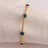 Evil Eye Bangle Copper Adjustable Charm Cuff Bracelet for Women