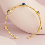 Evil Eye Bangle Copper Adjustable Charm Cuff Bracelet for Women