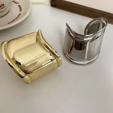 Exaggerated Wide Metal Wave Bracelet for Women