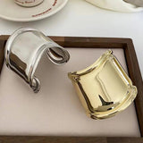Exaggerated Wide Metal Wave Bracelet for Women