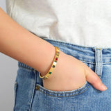 Multicolor Zircon Stainless Steel Bangles Bracelets for Women