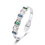 Colorful Cubic Zirconia Bangle Bracelets Geometric Jewelry Gift