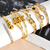 Stainless Steel Lock Nail Bangle with Zircon, Couple Wrist Gift