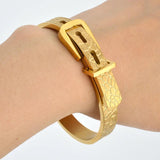 Stainless Steel Lock Nail Bangle with Zircon, Couple Wrist Gift