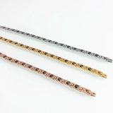 Rose Plated CZ Magnetic Wristband for Women Health