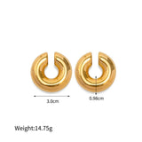 Chunky Stainless Steel Tube Hollow Earrings for Women