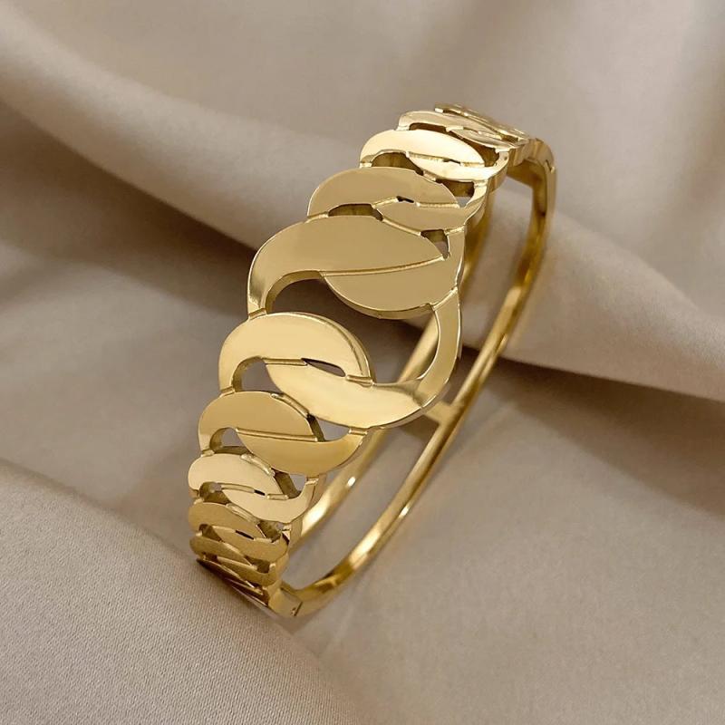 Stainless Steel Bracelet Punk Inlaid Rhinestone