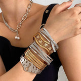 Stainless Steel Bracelet Punk Inlaid Rhinestone