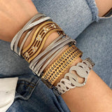 Stainless Steel Bracelet Punk Inlaid Rhinestone
