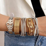 Stainless Steel Bracelet Punk Inlaid Rhinestone
