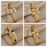 316L Stainless Steel Zircon Woman Charm Bracelet Bangle Stylish Jewelry