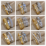 Punk Stainless Steel Lock Buckle Roman Numerals Zircon Cuff Bracelet