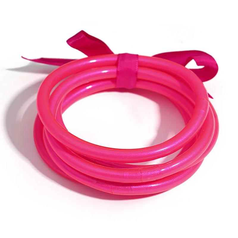 Y2K Multilayer Leather Bracelet with Glitter Jelly Fill