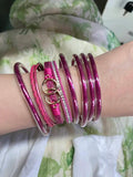 Y2K Multilayer Leather Bracelet with Glitter Jelly Fill