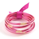 Y2K Multilayer Leather Bracelet with Glitter Jelly Fill