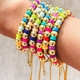 Colorful Heishi Bracelet for Women, Boho Beach Style