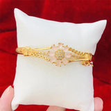 Zircon Crystal Flower Cuff Bracelet Colorful Jewelry