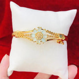 Zircon Crystal Flower Cuff Bracelet Colorful Jewelry