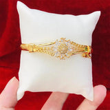 Zircon Crystal Flower Cuff Bracelet Colorful Jewelry