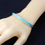Enamel Charm Bangle Stainless Steel Rose Bracelet