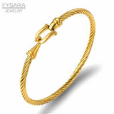Stainless Steel Charm Cuff Bracelets for Women