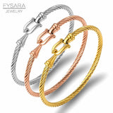 Stainless Steel Charm Cuff Bracelets for Women