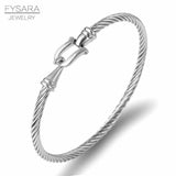 Stainless Steel Charm Cuff Bracelets for Women