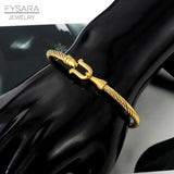 Stainless Steel Charm Cuff Bracelets for Women