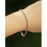 Yellow CZ Crystal Slim Tennis Chain Bracelet for Women Girls
