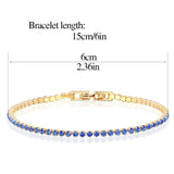 Yellow CZ Crystal Slim Tennis Chain Bracelet for Women Girls