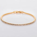 Yellow CZ Crystal Slim Tennis Chain Bracelet for Women Girls