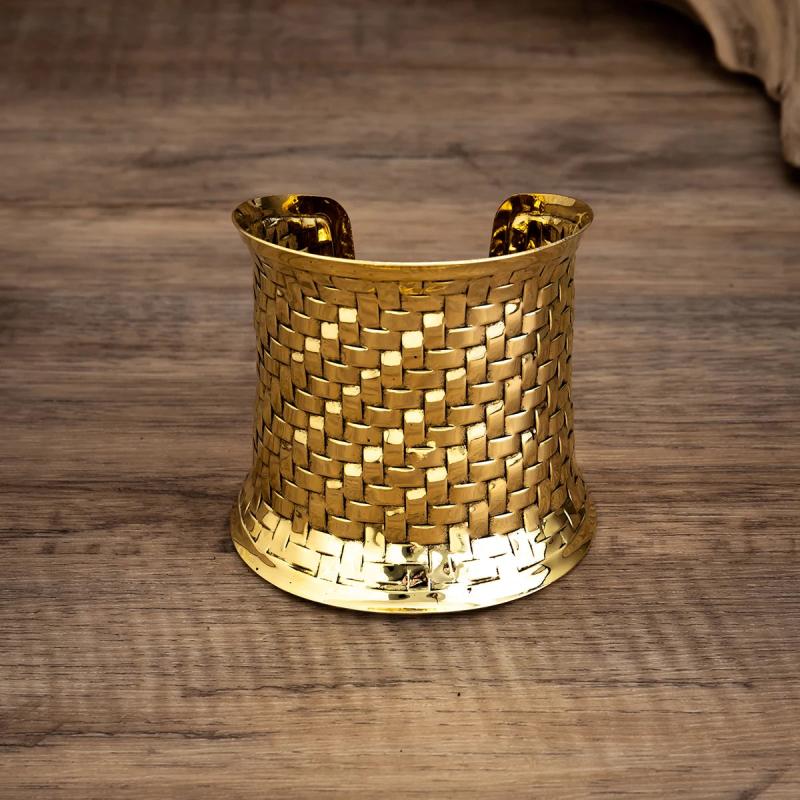 Wide Lattice Cuff Bracelet for Women Africa Chunky Bangles Jewelry