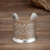 Wide Lattice Cuff Bracelet for Women Africa Chunky Bangles Jewelry
