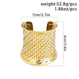 Wide Lattice Cuff Bracelet for Women Africa Chunky Bangles Jewelry