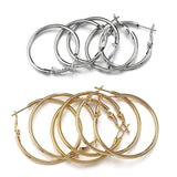 10pcs Stainless Steel Round Circle Hoop Earrings DIY Jewelry Making
