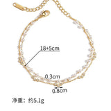 Pearl Pentagon Double-Layer Stainless Steel Bracelet