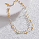 Pearl Pentagon Double-Layer Stainless Steel Bracelet