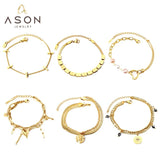 Stainless Steel Link Chain Bangle Bracelet for Women