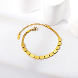 Stainless Steel Link Chain Bangle Bracelet for Women