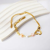 Stainless Steel Link Chain Bangle Bracelet for Women