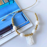 KKBEAD Virgin Mary Charm Bracelet Natural Pearl Bracelets