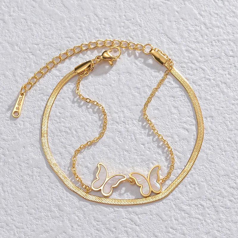 Stainless Steel Butterfly Bracelet for Women