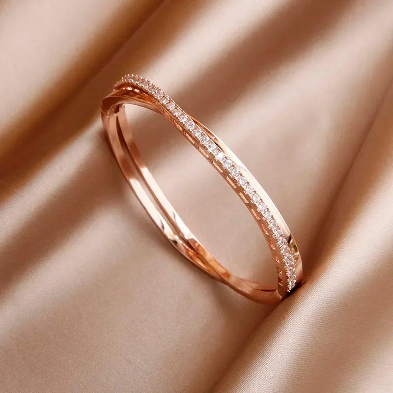 Crystal Open Bangle Bracelets for Women