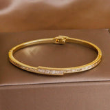 Crystal Geometric Bangle Bracelet for Women