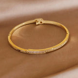 Crystal Geometric Bangle Bracelet for Women