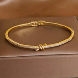 Crystal Geometric Bangle Bracelet for Women