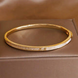 Crystal Geometric Bangle Bracelet for Women